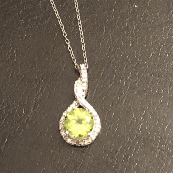Vtge MARCELLA Peridot 🇮🇹 925 Pendant Necklace - Picture 6 of 8
